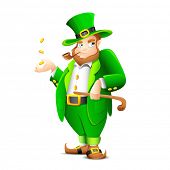 ilustração de Leprechaun com cachimbo para dia de São Patrício
