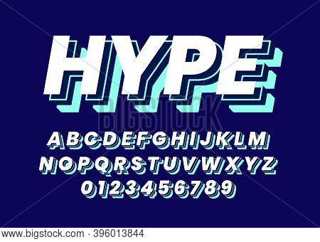 3d Urban Hype Text Style. Font Alphabet Custom Effect. Typography For Poster Headline .