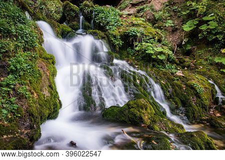 Beautiful Scenic Landscape Of Isichenko Waterfall In Kurdzhips Gorge In Caucasus Mountains By Mezmai
