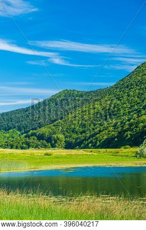 Beautiful Green Landscape In Lika Region On Svica Lake, Croatia