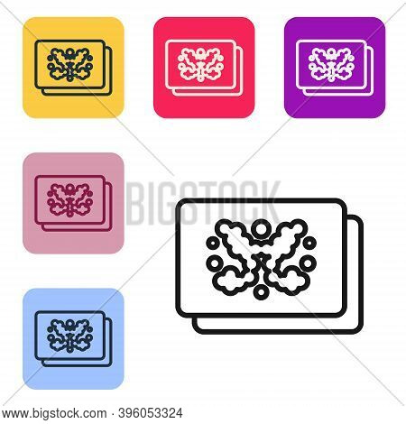 Black Line Rorschach Test Icon Isolated On White Background. Psycho Diagnostic Inkblot Test Rorschac