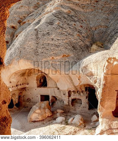 Cave dwellings in Cappadocia, Turkey