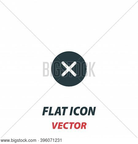 Cross X Wrong Icon In A Flat Style. Vector Illustration Pictogram On White Background. Isolated Symb