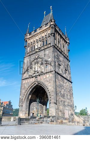 Old Town Bridge Tower (czech: Staromestska Mostecka Vez) Is A Gothic Monument Located In Prague, Cze