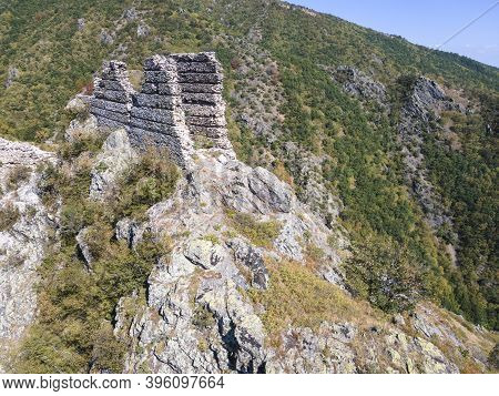 Aerial View Of Ruins Of Anevsko Kale Fortress Near Town Of Sopot, Plovdiv Region, Bulgaria