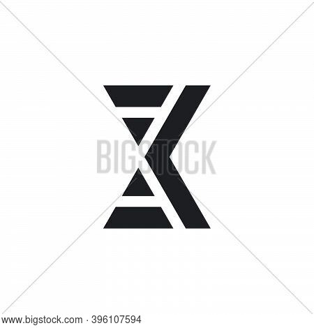 Abstract Letter Kx Geometric Negative Space Logo Vector