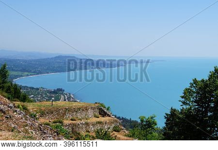 Abkhazia. The View From Anakopia Fortress In The City Of New Afon. Medieval Fortress