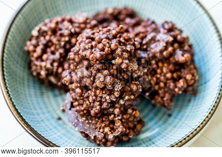 Healthy Organic Snacks Puffed Rice With Amaranth Chocolate.