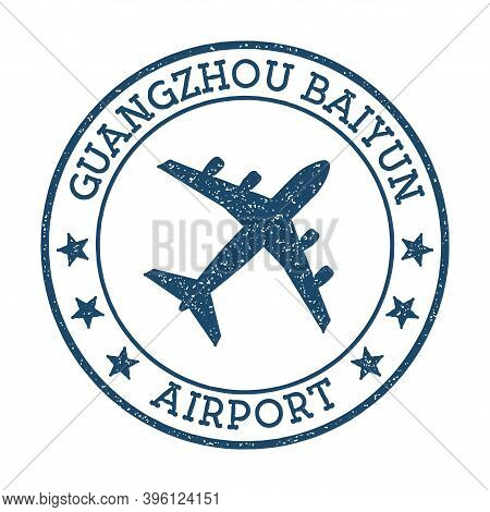 Guangzhou Baiyun Airport Logo. Airport Stamp Vector Illustration. Guangzhou Aerodrome.