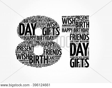 Happy 81st Birthday Word Cloud, Holiday Concept Background