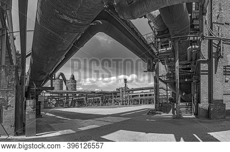Duisburg, Germany - May 15, 2018: Disused Blast Furnace Plant In Duisburg, Ruhr Area District Indust