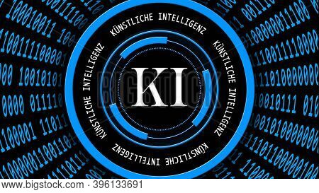 Ai - Abstract Artificial Intelligence (in German Ki - Kuenstliche Intelligenz) Background In Blue - 
