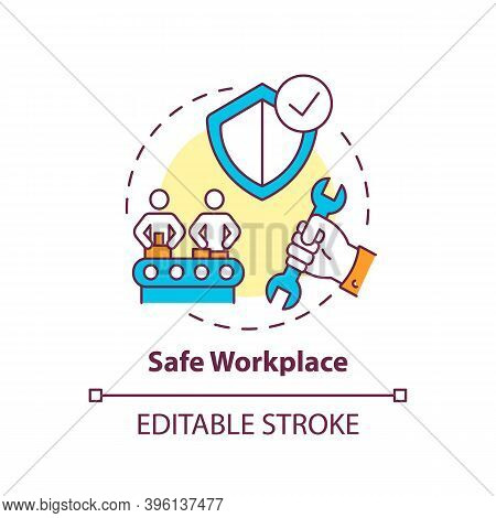 Safe Workplace Concept Icon. Workplace Safety Elements. Everyday Safety For Emloyee Health. Life Sav