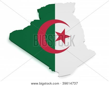 Algeria Map 3D Shape