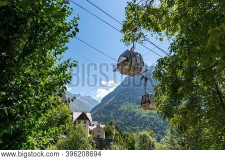Small Medieval Village Venosc In French Alps, Ecrins Mountain Range, Isere, France