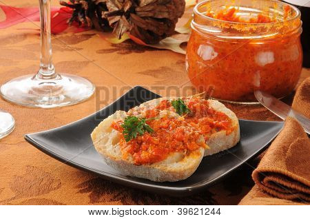 Перец piquillo и артишока Брускетта