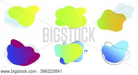 Bright Blots In Vintage Style On Light Background. Vector Colored Bubbles With Frames. Stock Image.