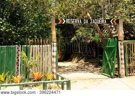Salvador, Bahia / Brazil -porto Seguro, Bahia / Brazil - February 16, 2009: Entrance Gate To The Ind