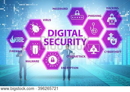 Digital security concept with key elements