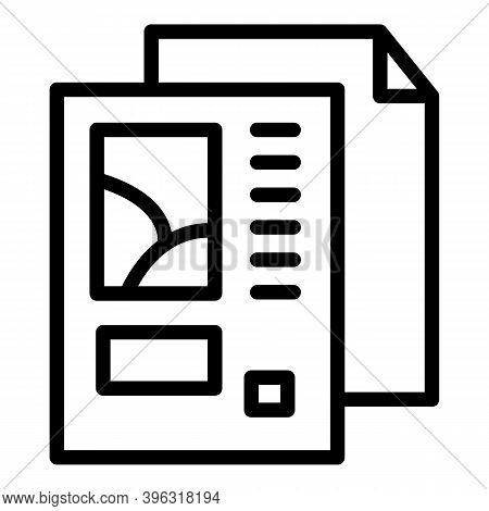 Newspaper Reportage Icon. Outline Newspaper Reportage Vector Icon For Web Design Isolated On White B