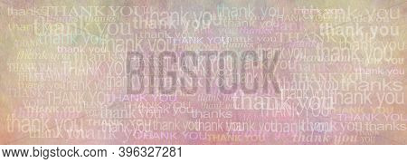 Pale Rustic Gratitude Concept Background - The Words Thank You Over And Over Again Overlaid  Random 