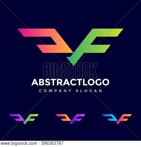 Cf Letter Minimal Logo Design Template. Vector Illustration