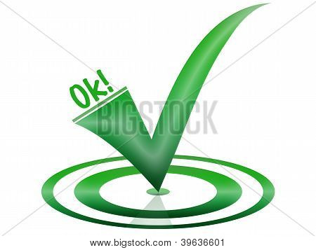 OK Symbol i grøn For et websted