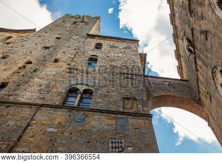 Italy, Volterra, An Ancient Arched Structure Supporting The Pretorio Palace