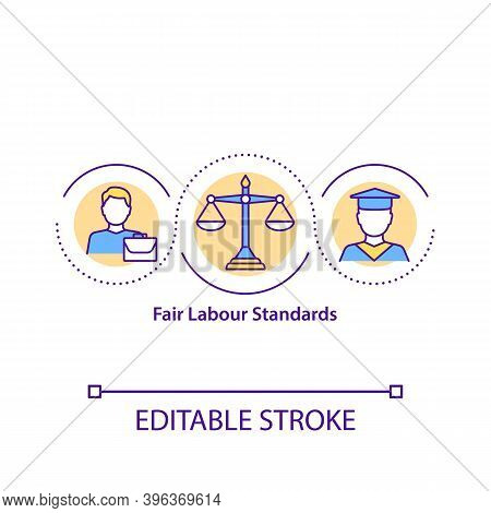 Fair Labour Standards Concept Icon. Employment Relationships Idea Thin Line Illustration. Establishi