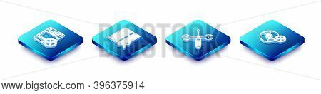 Set Isometric Line Oven Service, Database Server, Crossed Screwdriver And Wrench And Cd Or Dvd Disk 