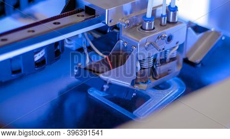Automatic Three Dimensional Printer Machine Printing Plastic Model At Modern Technology Exhibition -