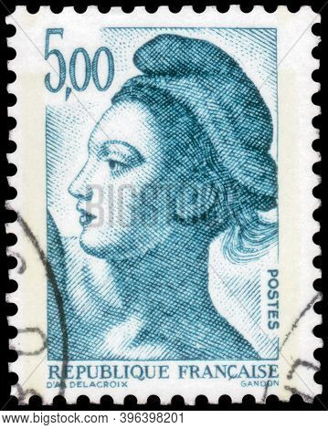 Saint Petersburg, Russia - September 27, 2020: Postage Stamp Issued In The France With The Image Of 