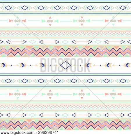 Seamless Ethnic Pattern With Geometric Shapes