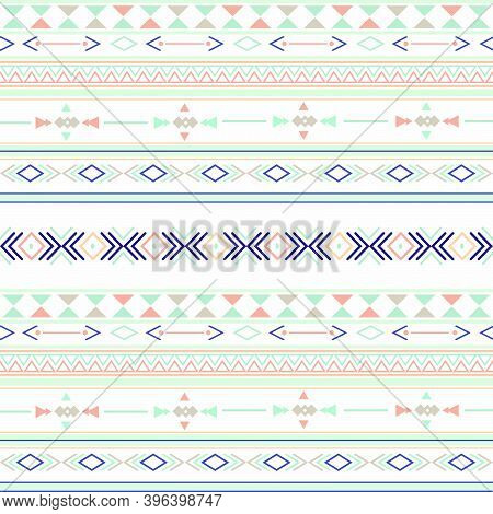 Seamless Ethnic Pattern With Geometric Shapes