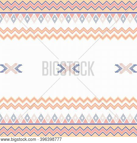 Seamless Ethnic Pattern With Geometric Shapes