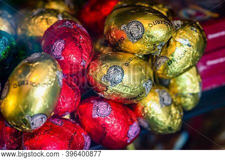 Guaranda, Bolivar, Ecuador - November 2013: Assorted Local Chocolates In Display In A Small Store In