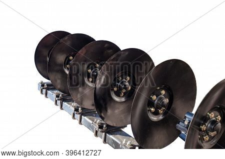 Agricultural Equipment For The Production Of Crops, Isolated On White Onet Close-up