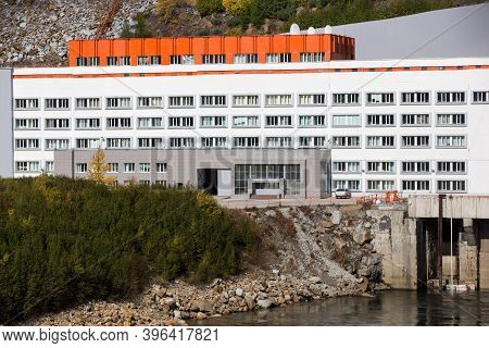 The Main Building Of The Kolyma Hydroelectric Power Station On The Kolyma River.