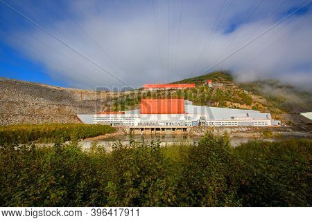 The Main Building Of The Kolyma Hydroelectric Power Station On The Kolyma River.