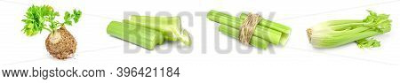 Set Of Celeriac Isolated On A White Background