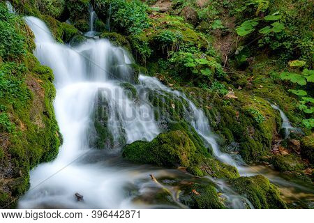 Beautiful Scenic Landscape Of Isichenko Waterfall In Kurdzhips Gorge In Caucasus Mountains By Mezmai