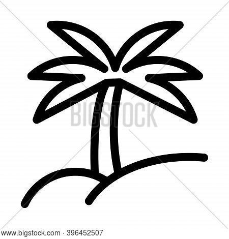 Palm Tree Or Coconut Tree Icon In Line Style.