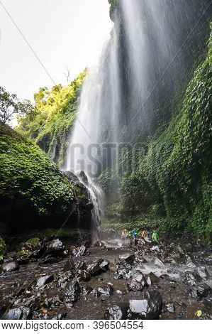 Main Cascade Of Madakaripura Waterfall On Island Java, Indonesia