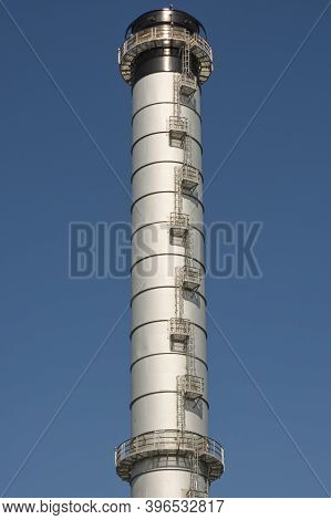 Power Station Chimney At Shoreham, West Sussex, England.