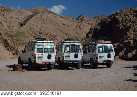Toyota jeep popular for desert safari. Sharm El Sheikh, Egypt on November 8, 2020