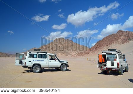 Toyota jeep popular for desert safari. Sharm El Sheikh, Egypt on November 8, 2020