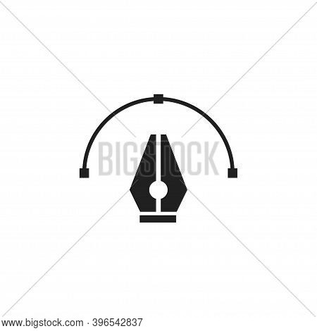 Tool Pen Black Icon Tip. Simple Isolated Vector Web