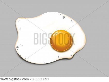 Fried Egg. Cooking Lunch, Dinner, Breakfast. Cooked Omelet. Fast Food. Scrambled Eggs. An Illustrati