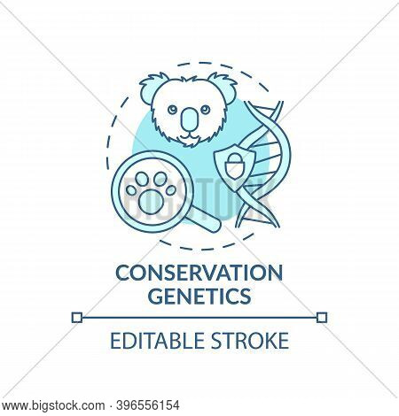 Conservation Genetics Turquoise Concept Icon. Study Nature To Avoid Species Extinction. Wildlife Pre