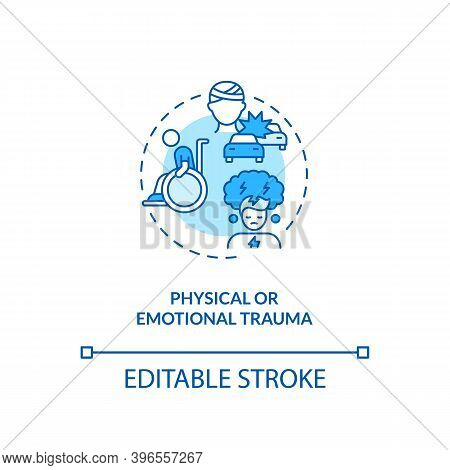 Physical And Emotional Trauma Concept Icon. Cfs Cause Idea Thin Line Illustration. Fatigue And Exhau